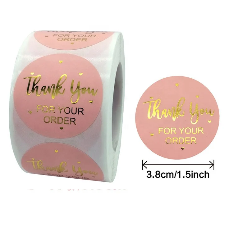 Hot Sales Custom Printed White Art Paper Adhesive Thank You Stickers for Small  Business