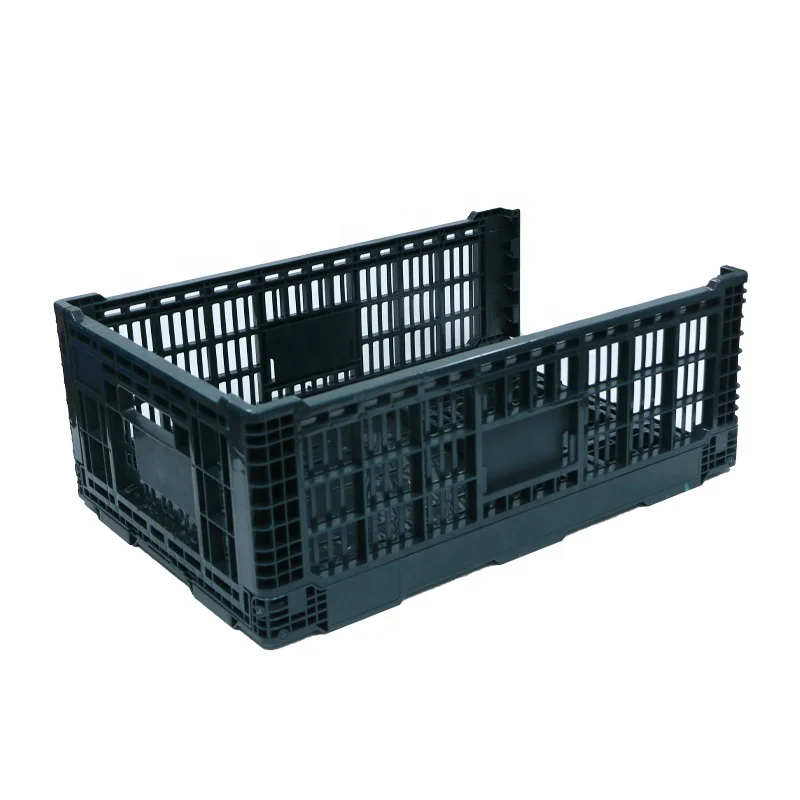 China made CE certificate approved vented cross stacking Foldable plastic transporting crate for fruit and vegetable / milk
