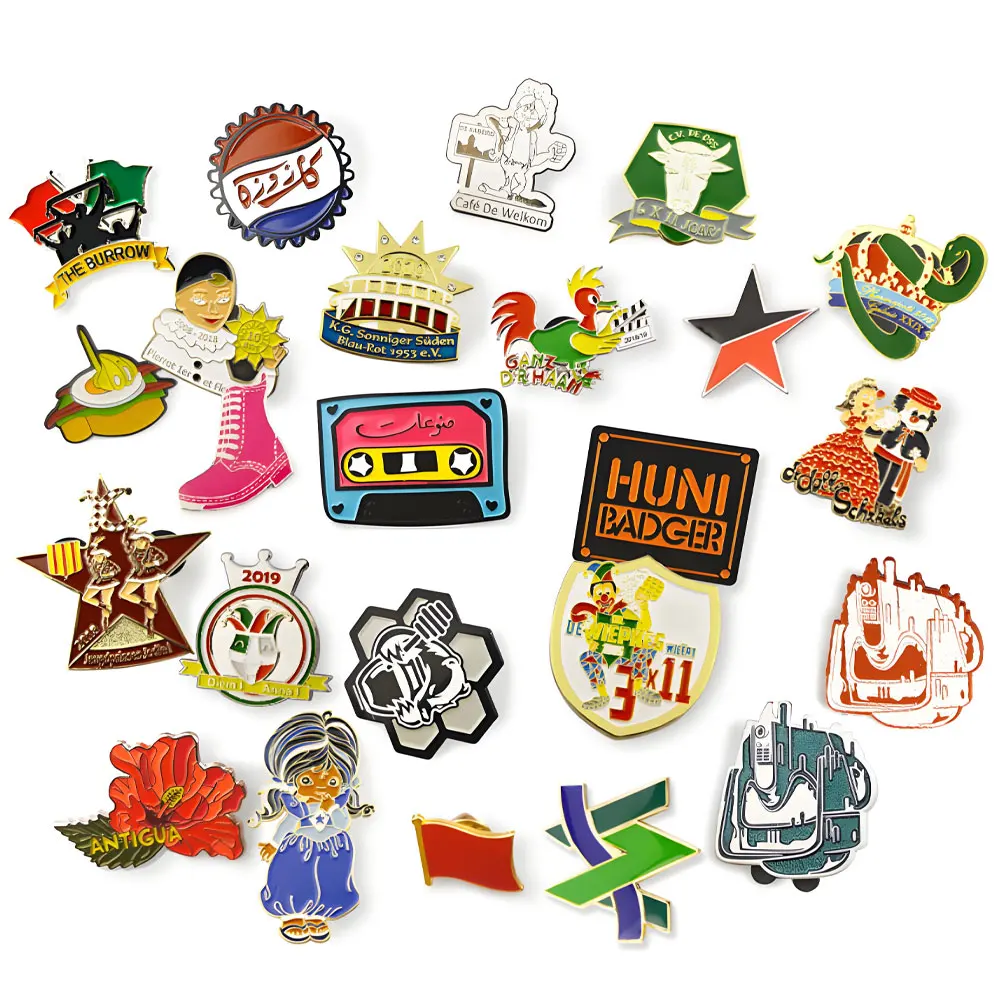 custom brass brooch  enamel custom design crystals saudi arabia magnetic pins engraved personalized  stainless steel brooch