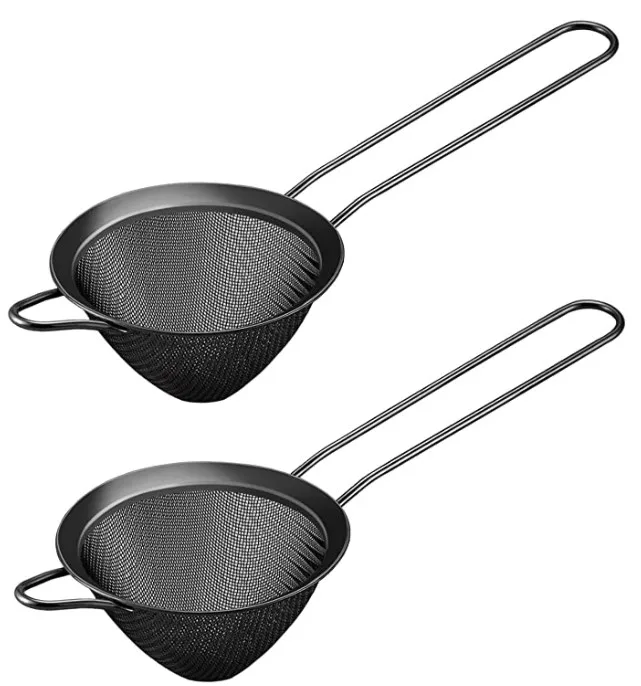 Mesh Strainer, 3.3 Inch Stainless Steel Tea Cocktail Coffee Flour Strainer with Long Handle for Kitchen Bar, Small Conical Cone
