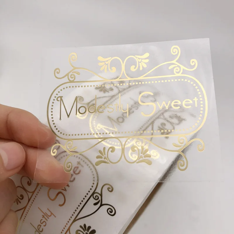 Custom Print Circle Transparent Rose Gold Sticker LOGO Label Adhesive PP Rose Gold Foil Stickers