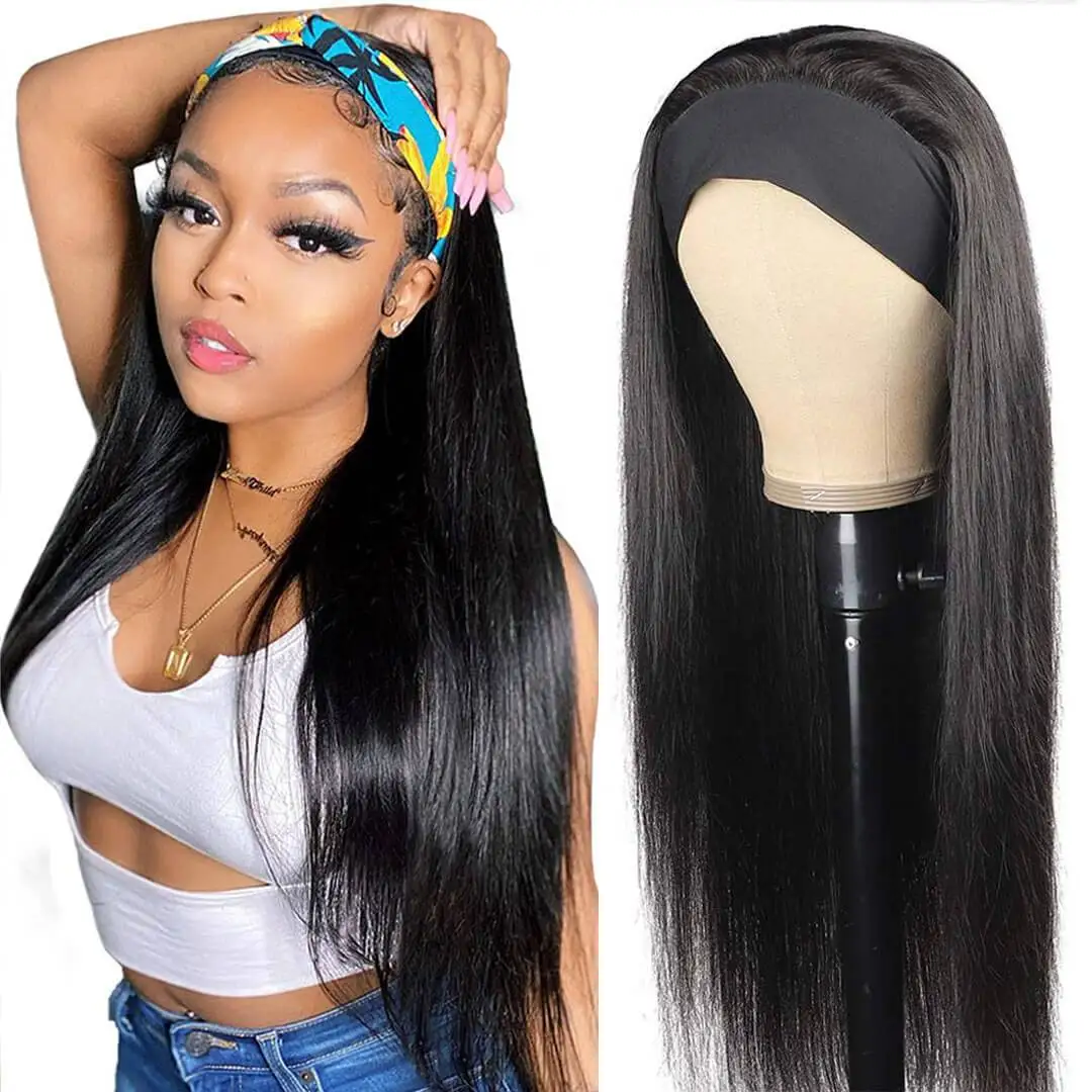 Wholesale Remy Human Hair Headband Wig,Headband Wig Human Hair For Black Women,Headband Kinky Ponytail Human Hair Wig