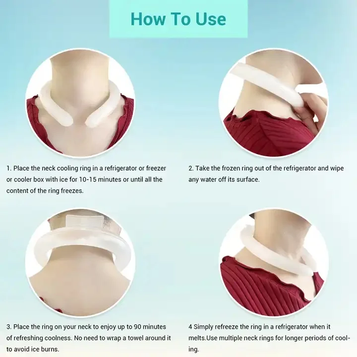 Hot Sale Wearable Cooling Neck Tube Portable PCM Neck Ice Ring Cooling Tube for Combating Hot Flashes