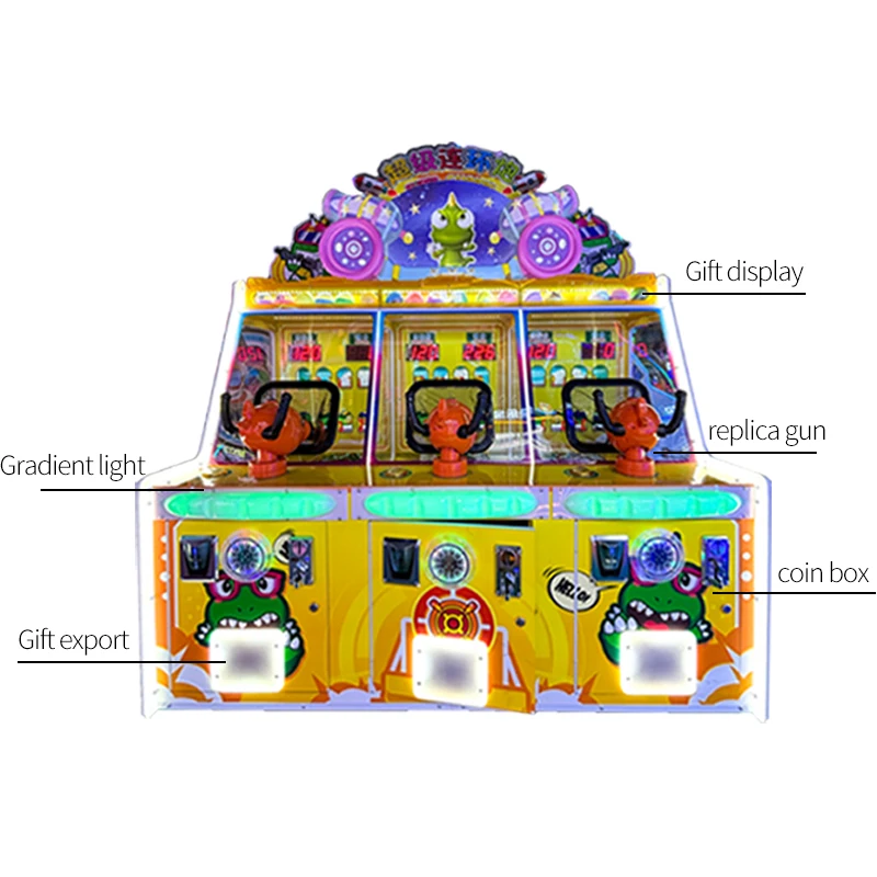 Coin operated Shooting Ball 3-Person Arcade Super Cannon Shooting Ball Game with Prize Exchange Game Console
