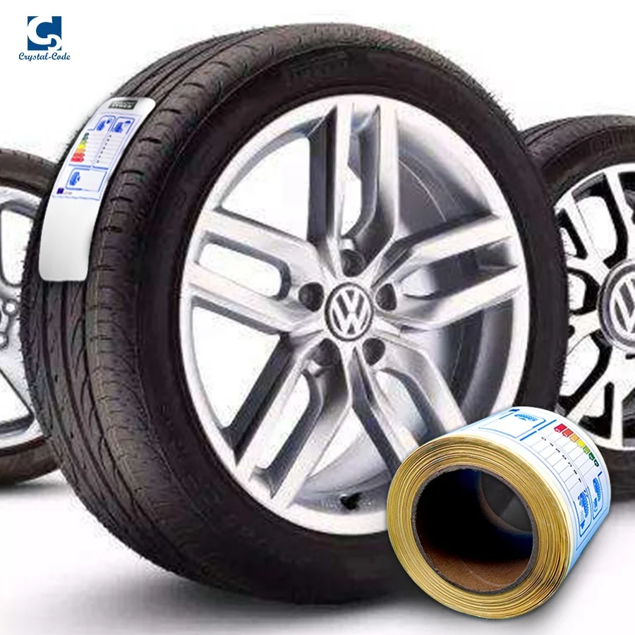 Custom Printing Rubber Tyre Stickers Adhesive Tire Label Heat Sensitive PVC Accept