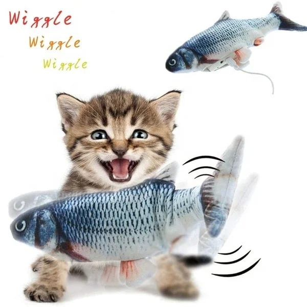 Amazon Best selling Plush Fish Toy USB Electric Simulation Doll Interactive Floppy Cat Toy kicker fish toy