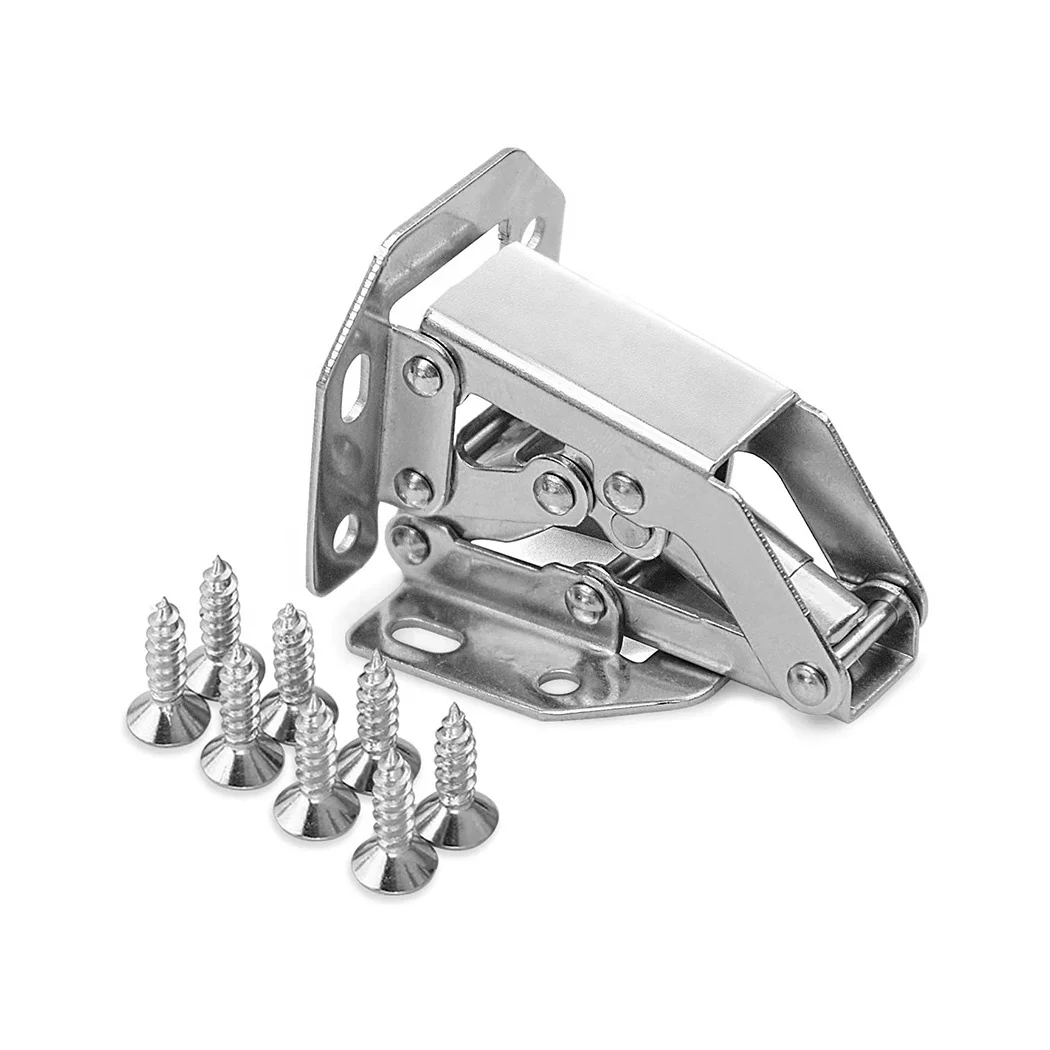 Furniture Hardware Bridge Shaped No-Drilling Close Hinge Interior Hydraulic Cabinet Hidden Hinges Door