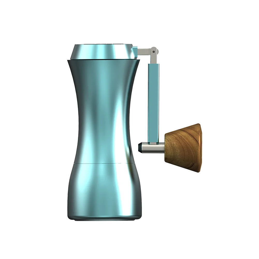 DHPO Portable Aluminum Alloy Black  Stainless Steel Burr Mill Custom Manual Coffee Grinder Hand Crank Coffee Grinder For Sale