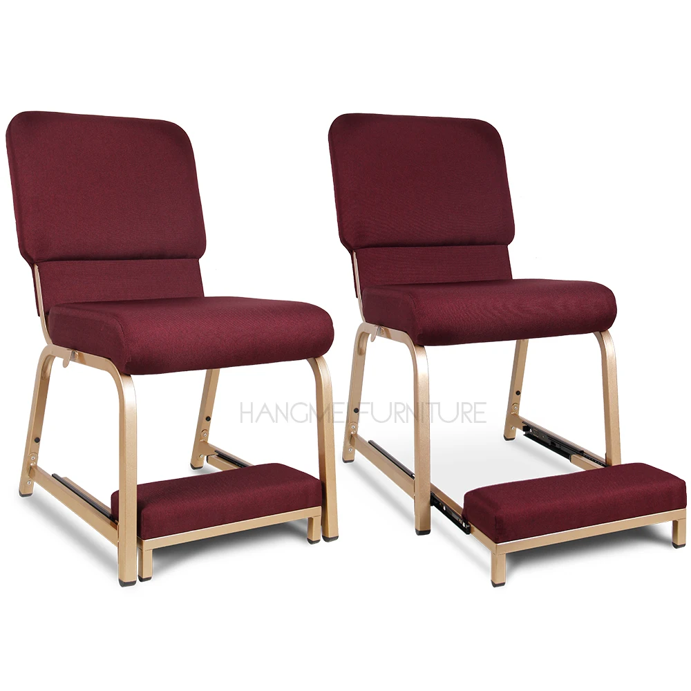 High Quality Stacking Interlock Prayer Pad Church Chair with Kneeler