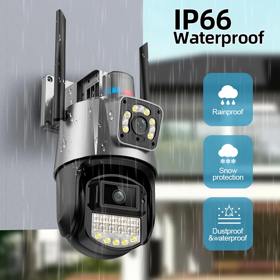 KERUI ICSEE 6MP Dual Lens Network Camera PTZ IP WIFI Outdoor Camera Alarm Motion Tracking Surveillance System Outdoor Camera
