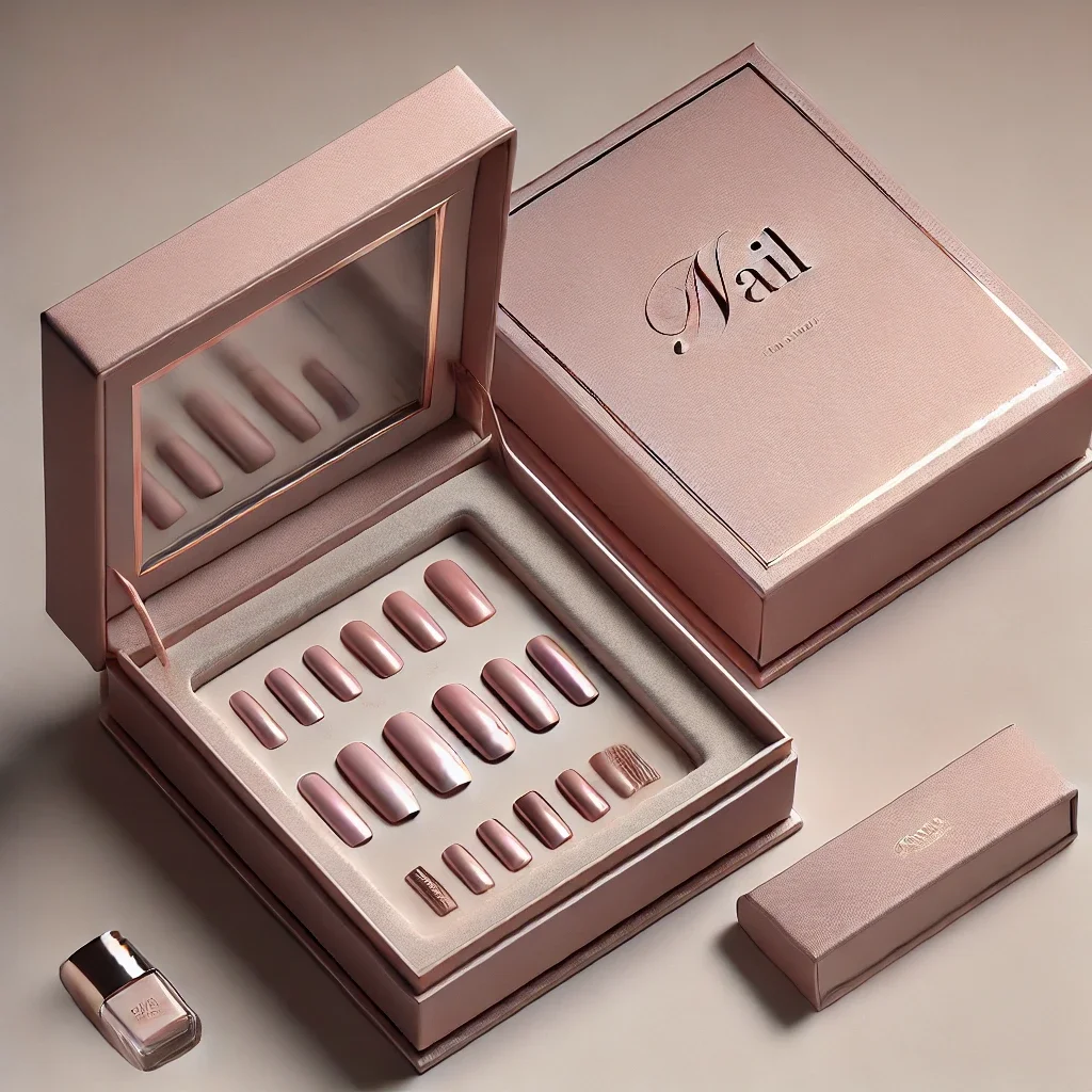 Custom Design Boite Bijoux Caixas De Presente Packaging Cosmetic Gel Polish Fake Nails Packaging Boxes for Beauty Products