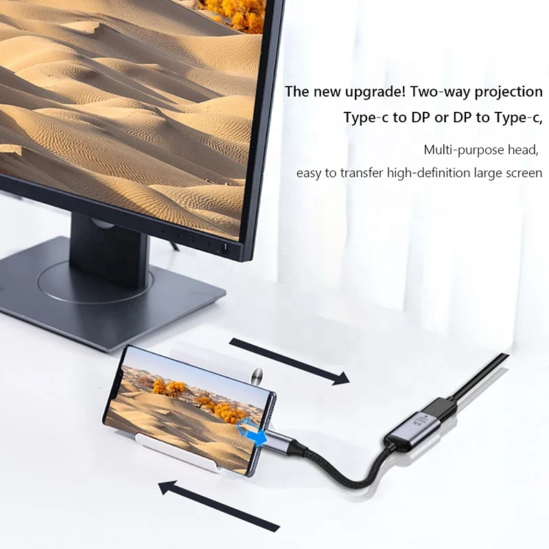 Kabel USB C Type C To DP Displayport Display Port Adapter Kablo Cables 8K 1.4 USB-C To Mini Displayport Multi-Function Adapter