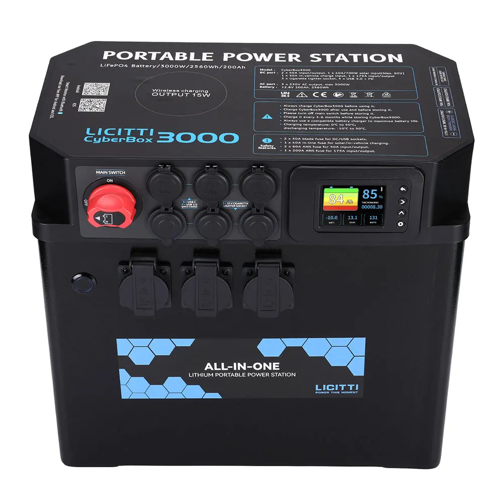Licitti solar rechargeable battery generator lifepo4 3000W portable power bank stations