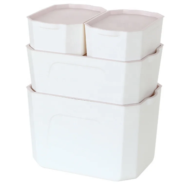 Bins Plastic Organizer Storage Box Plastic Home Storage Basket With Lid