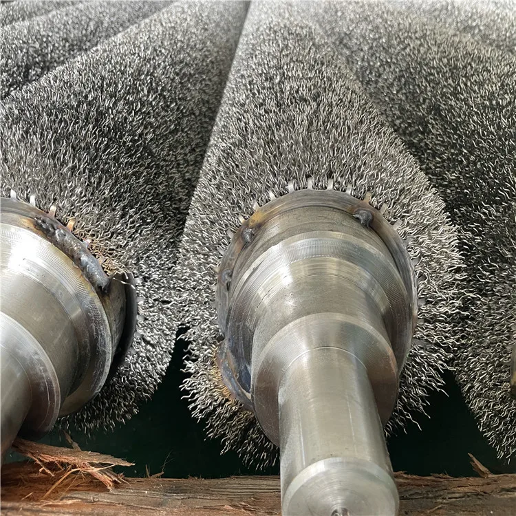 Cylindrical steel wire metal roller brush Stainless steel wire round roller brush for wood polishing