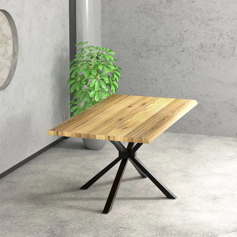 Home Living Room Solid Wood Edge Dining Table Dining Table Set