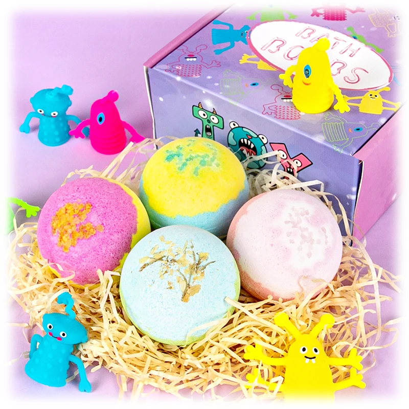 Wholesale Bath Fizzers Gift Set Kids Toys Ball Adult Child Organic Colorful Normal Skin Spa Relaxing Bath Bombs