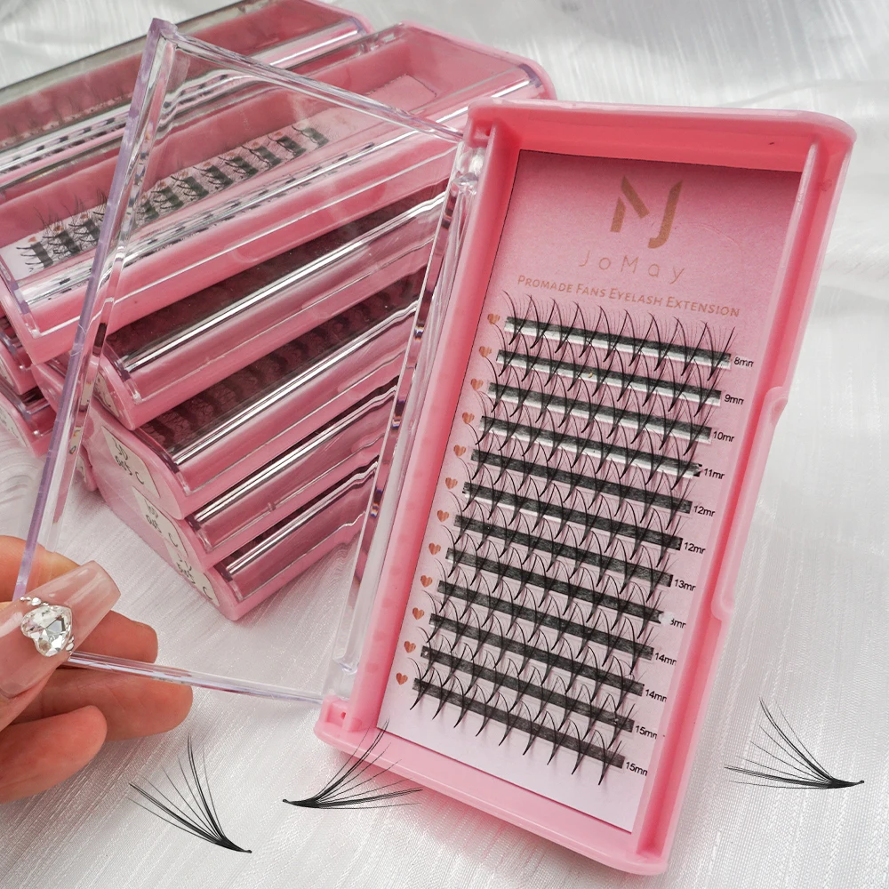 Handmade Russian Volume black cashmere lash Private Label C D Cc Dd Curl easy fan lash extension trays