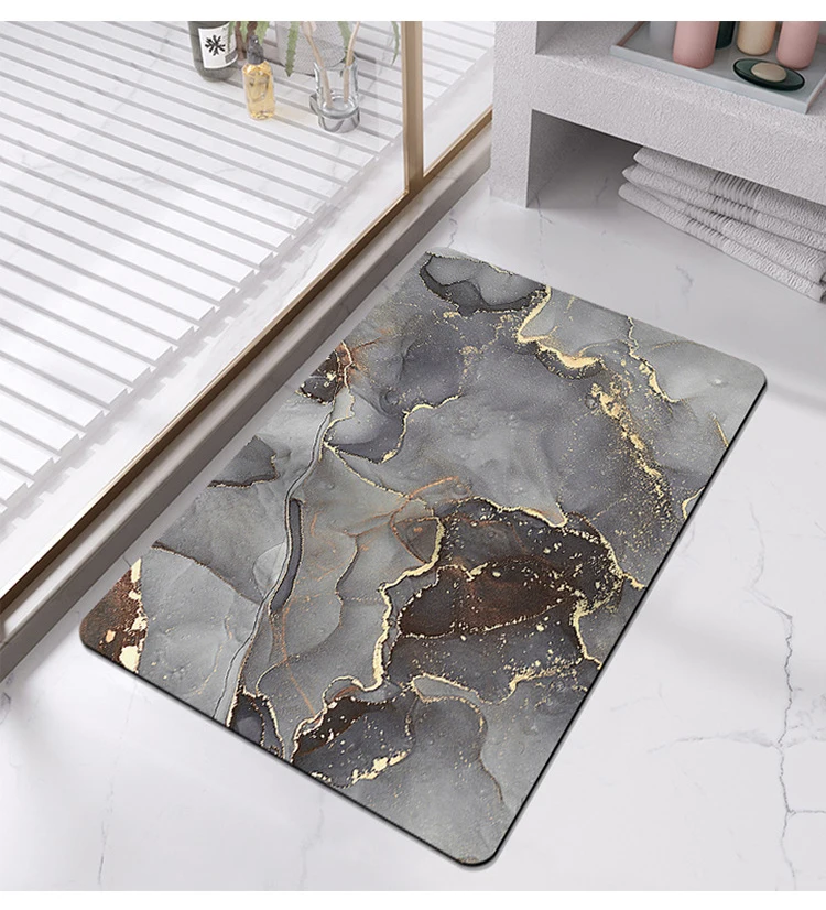 Factory Diatomite Anti  non-slip Water Absorbent  Non Slip Bathroom rug   Quick Dry Bath mat