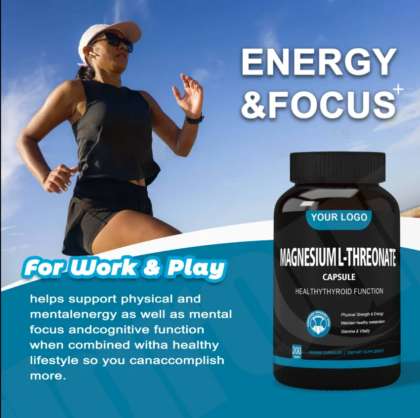 OEM 2000mg magnesium l-threonate capsules high quality supplements to improve sleep quality and muscle recovery