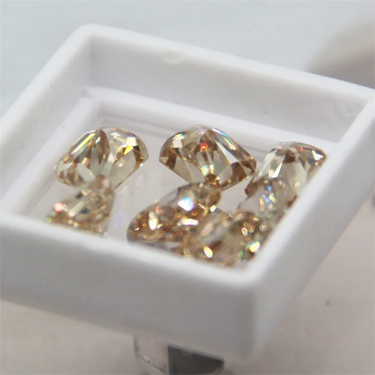 Wholesale Price Radiant Cut Champagne Synthetic Moissanite Diamond Custom Jewellery GRA Certificated Moissanite Stone Jewelry