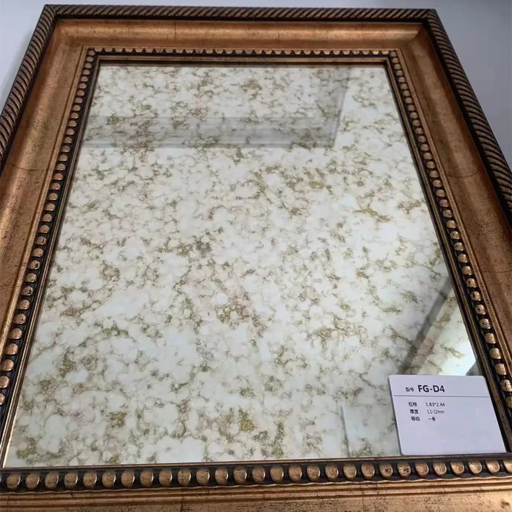 oversized distressed pretty gold yellow D4 4.8mm 5mm antique mirror for wall decoration