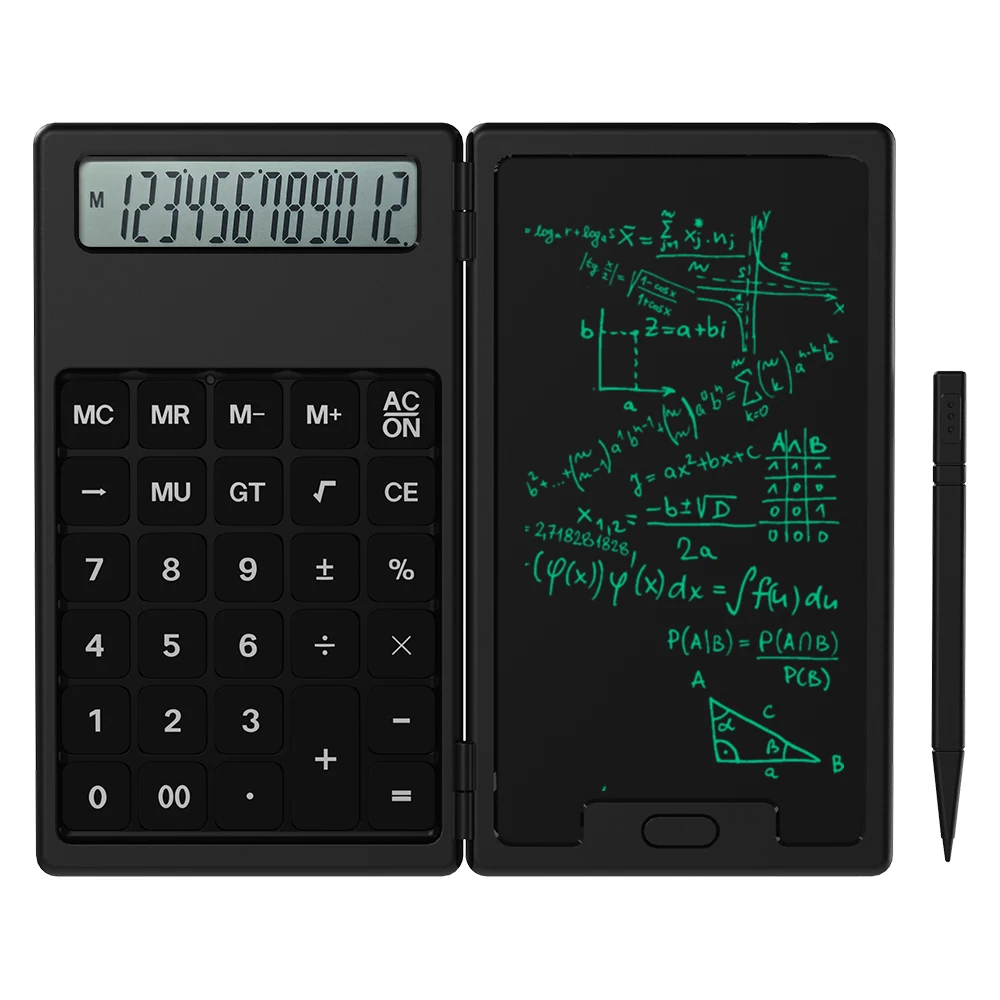 5-дюймовый ЖК-дисплей NEWYES настольный 12-значный складной калькулятор с блокнотом для ежедневного и базового офиса