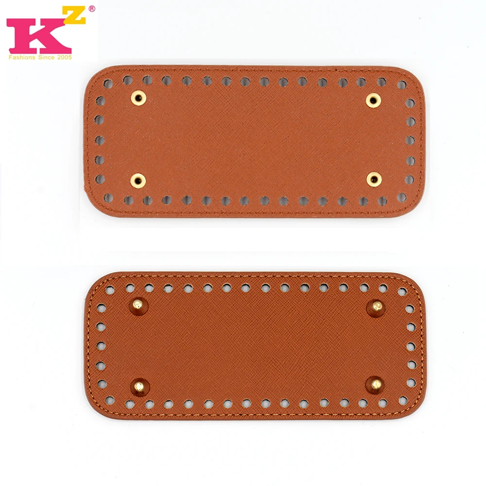 Wholesale Customized 18*8cm Crossgrain PU Luggage Fittings Diy Hand-wrapped Bottom Braided Bag Material Bottom Handbag Leather