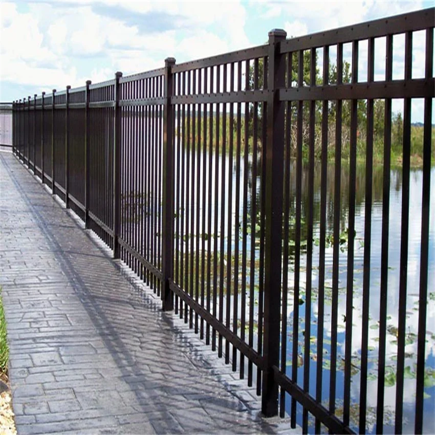 New Supplies commercial wrought iron fencing Outdoor House Backyard Perimeter Garden Black Metal Fence
