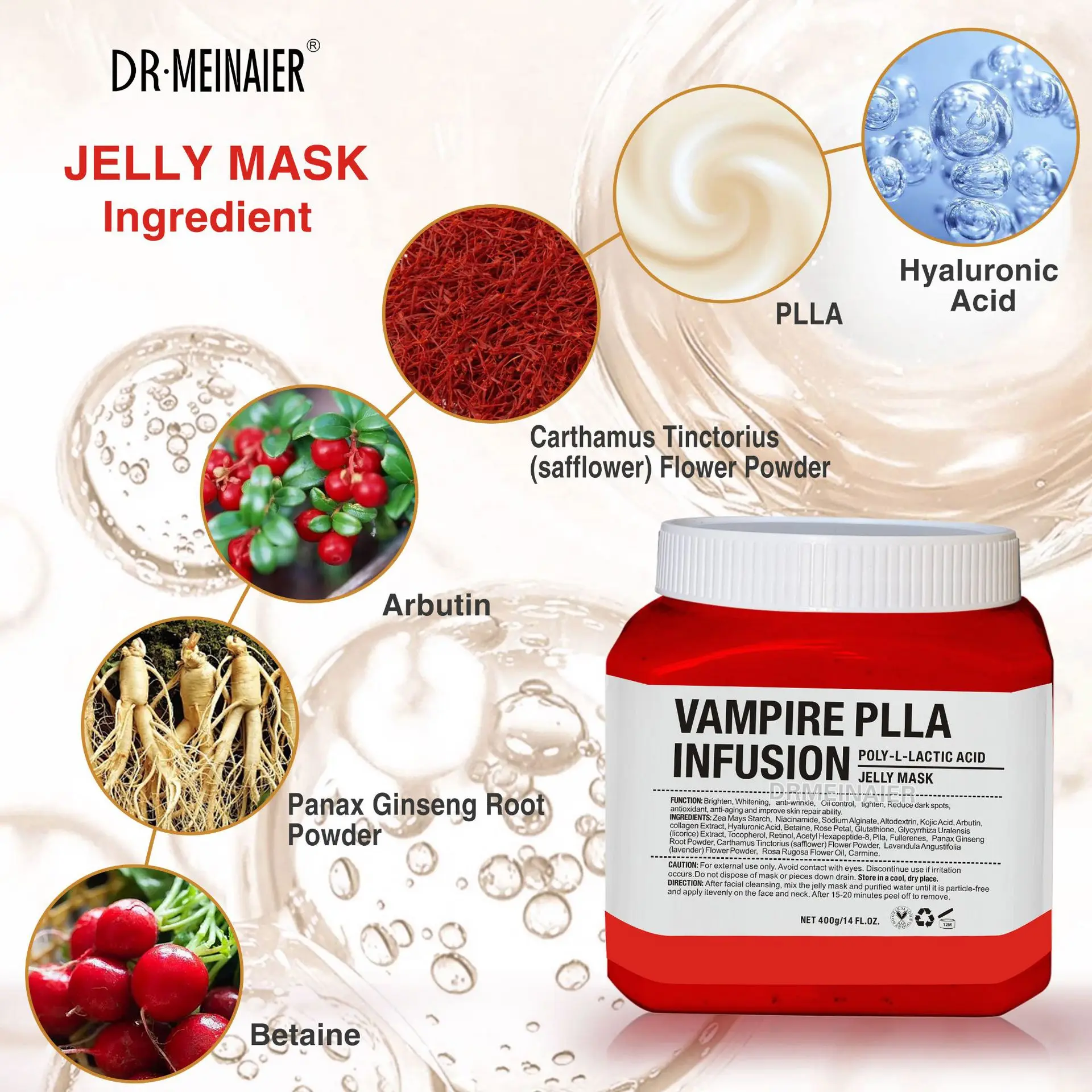 Private Label Facial Skin Care Jelly Powder Mask Whitening Rose Facial Mask Powder