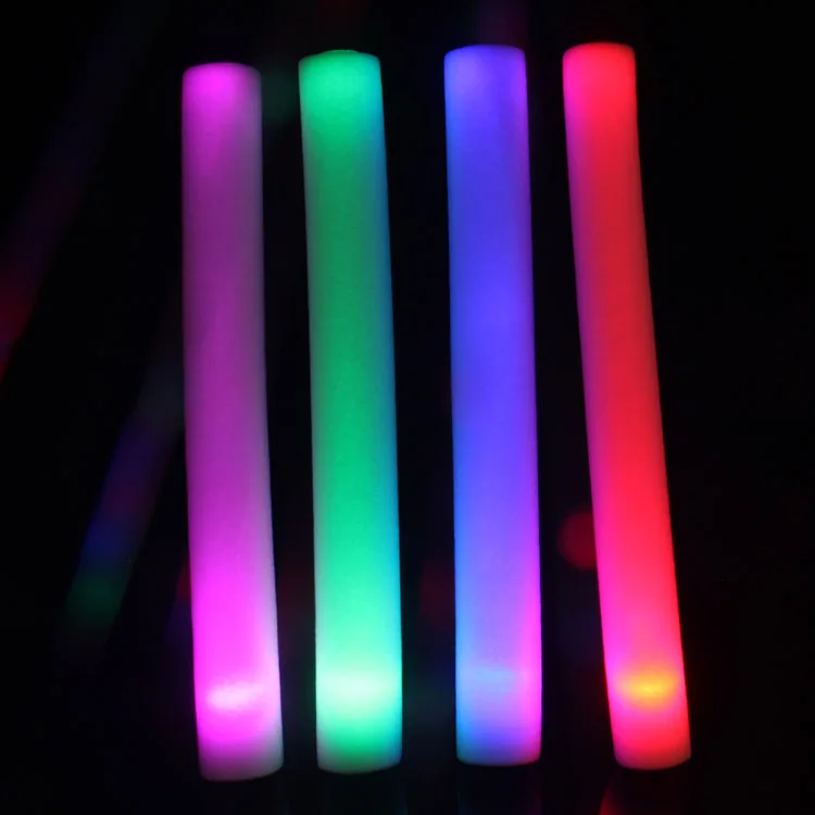 
 Custom logo LED Foam Sticks Glow Batons Flashing Cheering Glow for Dark Concert KTV Bar Party Game Supplies OEM  