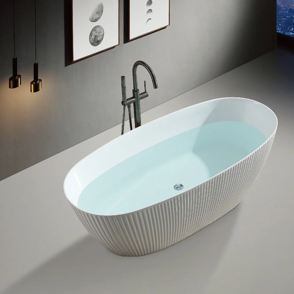 Low price new stylish freestanding bathroom decoration white elegant acrylic indoor soaking royal bathtub design tub bath