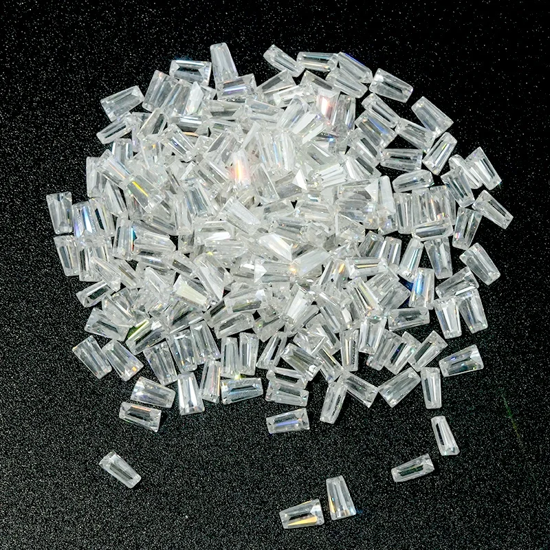 SICGEM Loose Moissanite Trapezoid Melee 4mm 5mm 6mm Gemstone 50 Pcs 100 Pcs White Colorless Moissanite for Jewelry Making