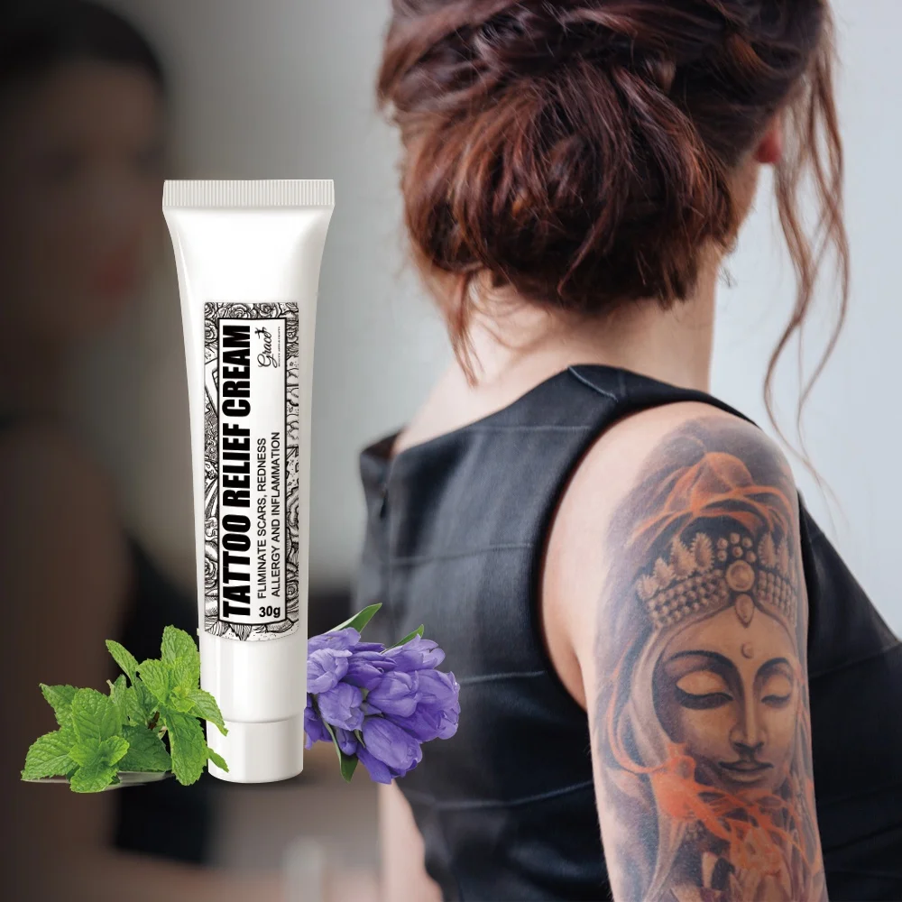 Custom Logo Relieves Pain Brightening Repairing Balm Ointment Tattoos Smoothing Healing Before Aftercare Tattoo Relief Cream