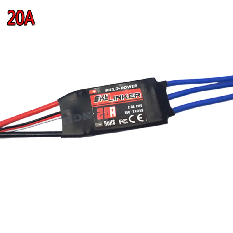 
Hobbywing Skywalker 2-3S 20A Brushless ESC With 5V/2A BEC For RC Airplane Models Regular voltage 