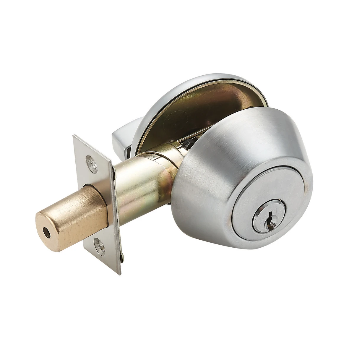 Credit-Hounoured Standard Single Cylinder Double Cylinder Deadbolt  in Satin Stainless Steel