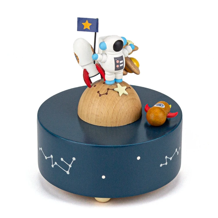 Solid wood carousel music box