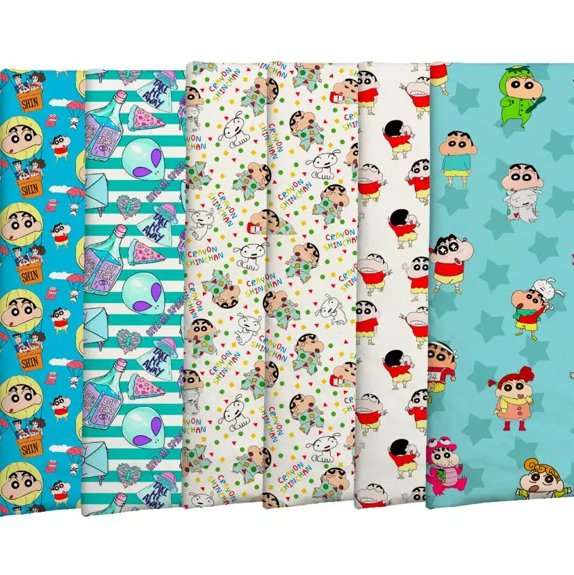 Японские карандаши shin chan с изображением персонажей из мультфильмов оригинальная ткань бамбукового волокна цифровой печатью для одежды