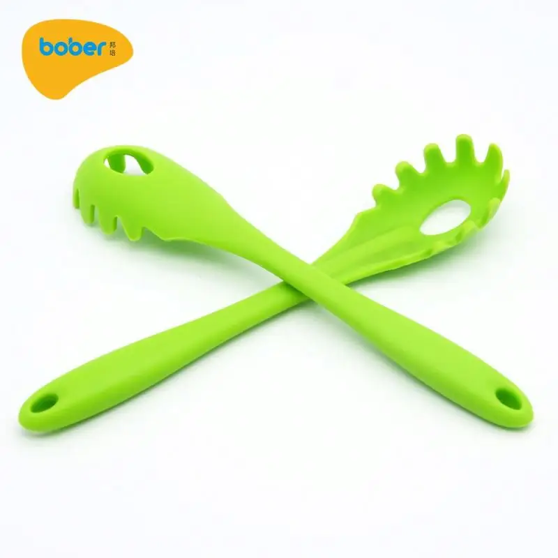 Manufacturer Cooking Utensil Silicone Pasta Spaghetti Server Fork Non-Stick Pasta Claw Spoon
