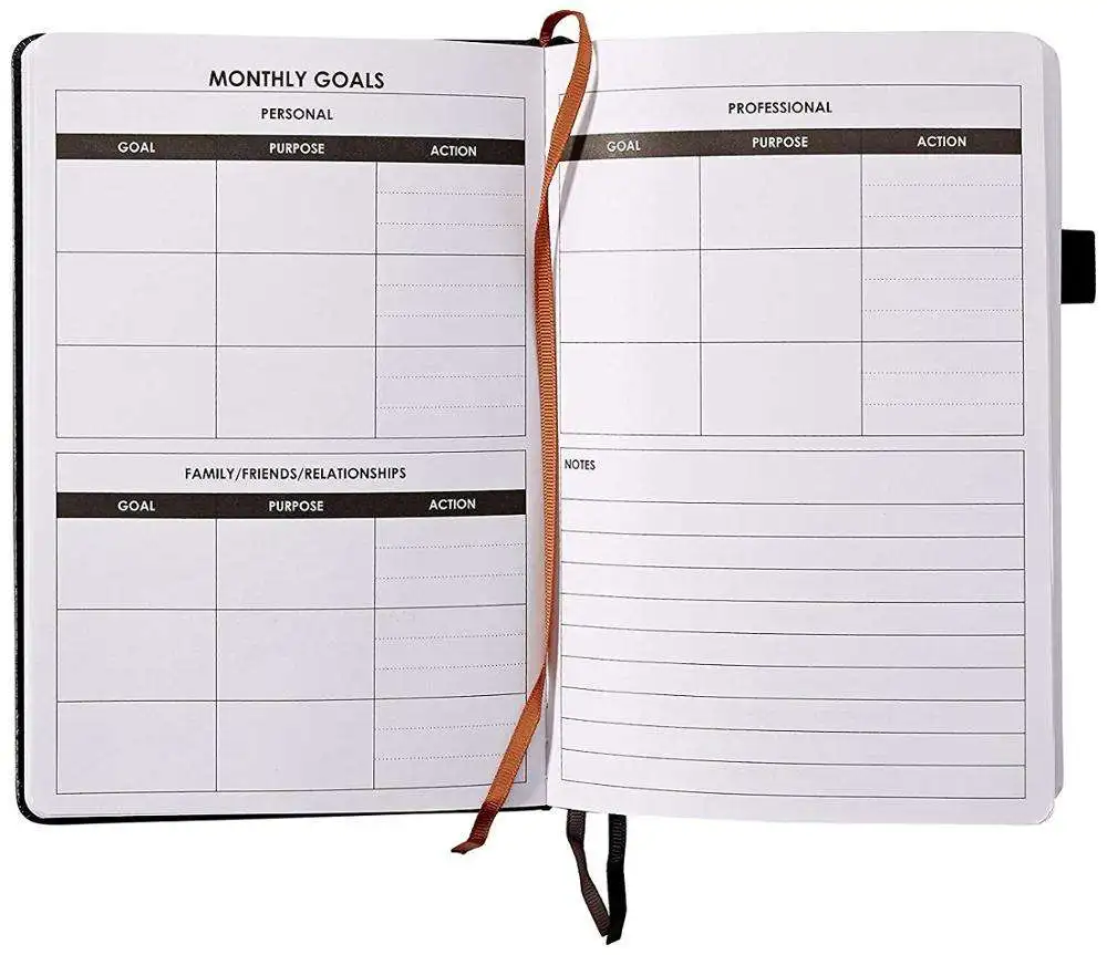 A5 Hardcover Planner Daily Weekly Monthly Personalized Journal Organizer For Study And Schedule