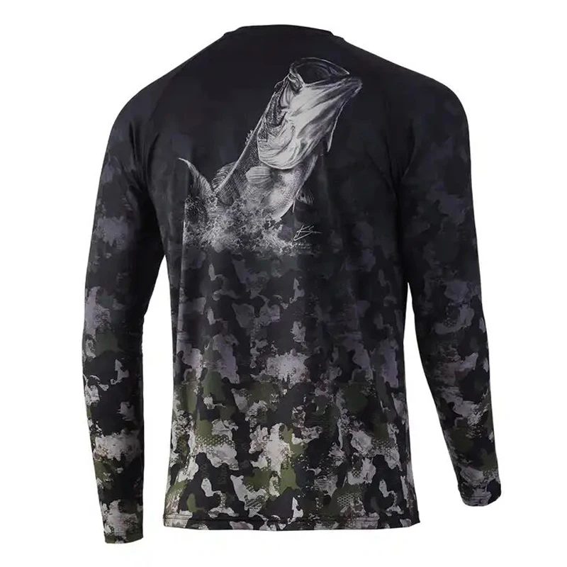Newest Style Men Long Sleeve Fishing Shirt Men Summer Fishing Wear Custom Fishing Jersey Sublimation