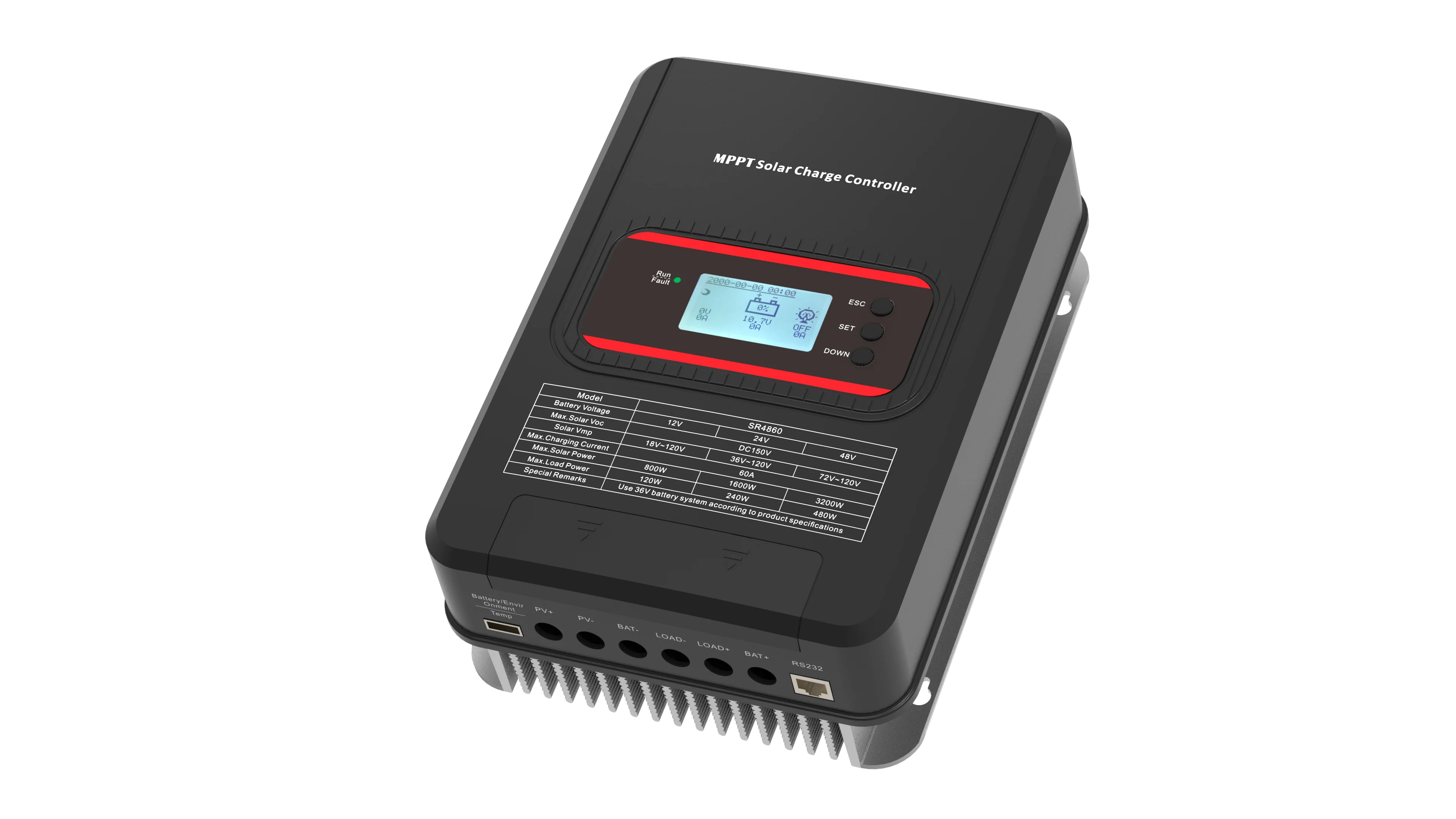 Charge current 30A 60A 80A 12V/24V/48VDC auto select MPPT Solar charge controller