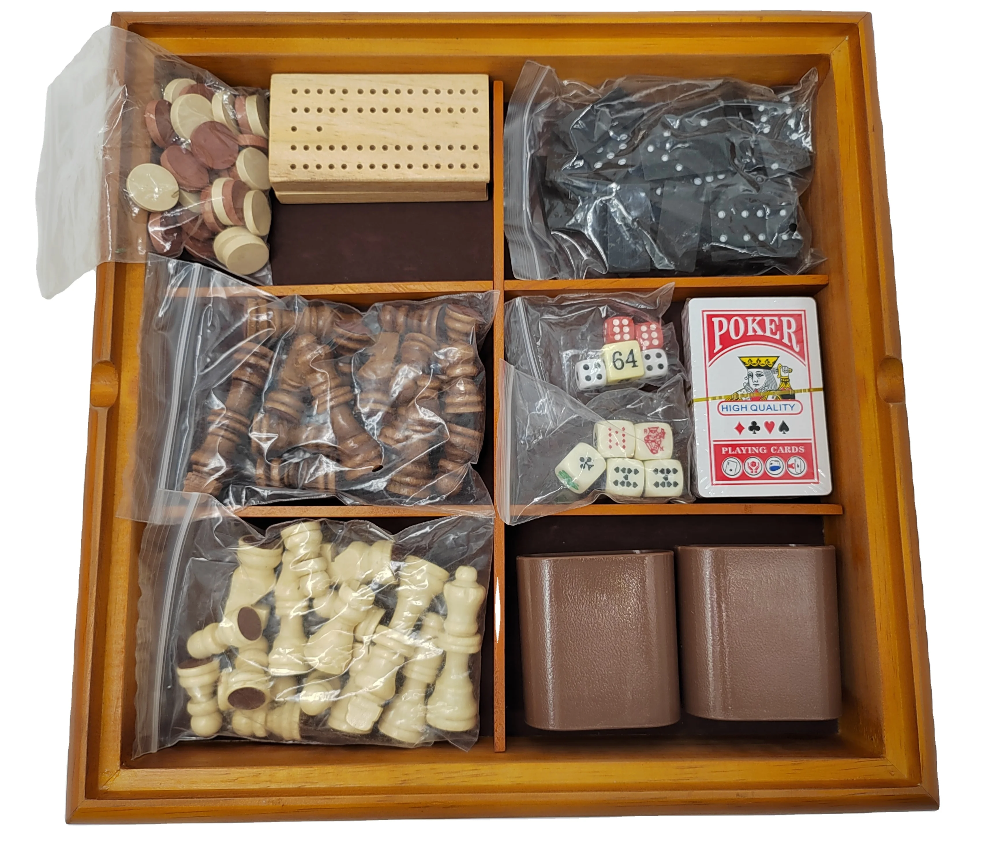 Custom Manufacturer High Quality Wood Chess Board Set Dominoes Game Novelty Board Game Set