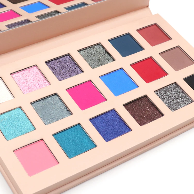 18 color no logo beauty makeup and cosmetics pressed eye shadow private label eyeshadow palette