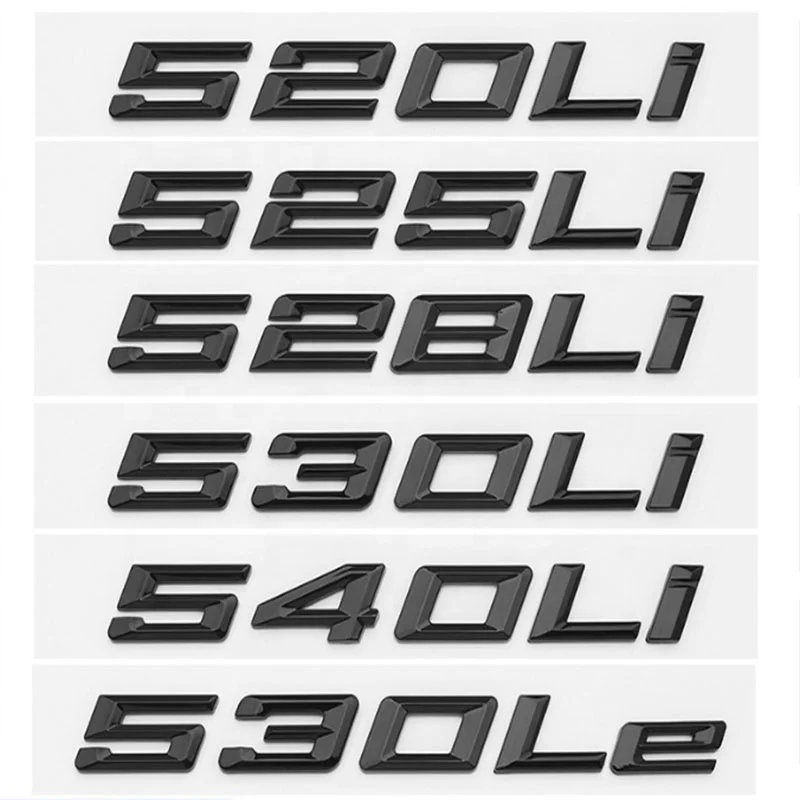 ABS Trunk Badge Sticker 325li 525li 760li letter tail logo for BMW new 3 Series 5 Series 7 Series