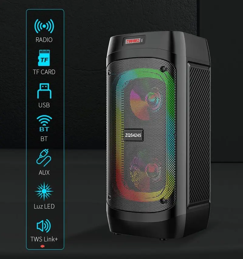 Factory OEM multi-function speaker 30W*2 power U disk outdoor convenient high-quality speaker