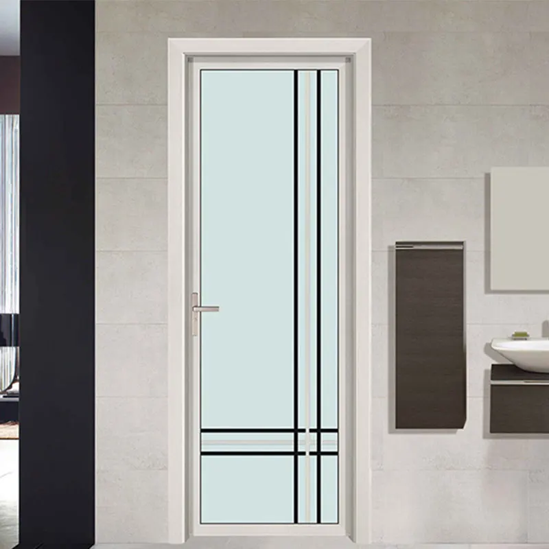 Modern bedroom aluminum casement Doors Commercial Aluminum Storm Double Tempered Glass Swing Door