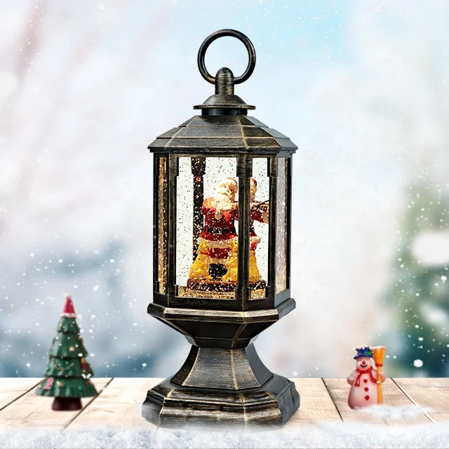 Factory sells soldier water poloplastic snow globe plastic water globe Santa Lantern snow globe home decorated to glow at night