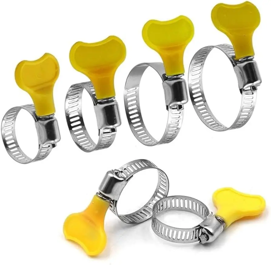 Customized American Style Butterfly Plastic Key Type Adjustable Handle Hose Clamp