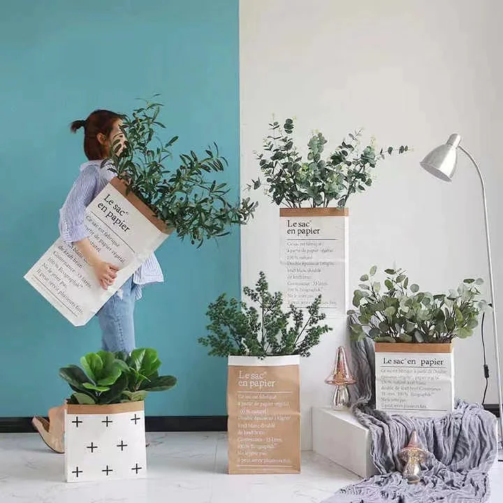 Gift Florist Bouquet Bag Wholesale Candy Food Bread Newspaper Recycled Brown Kraft Paper Flower Bag